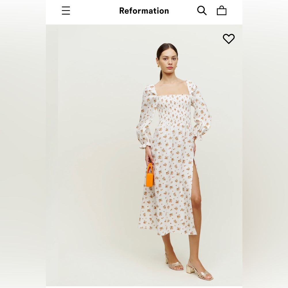 Reformation Gitane Linen Dress in Lara in a size small